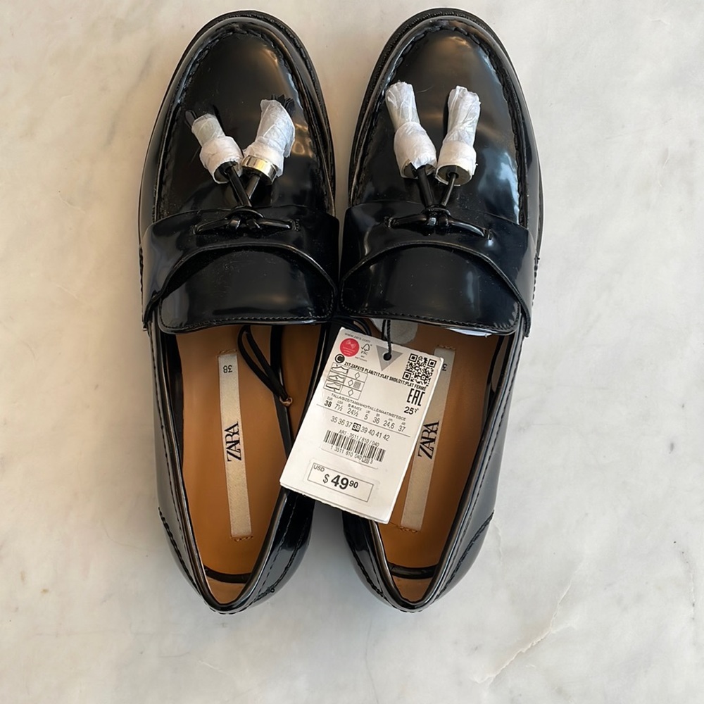 Zara black tassel loafers- NWT